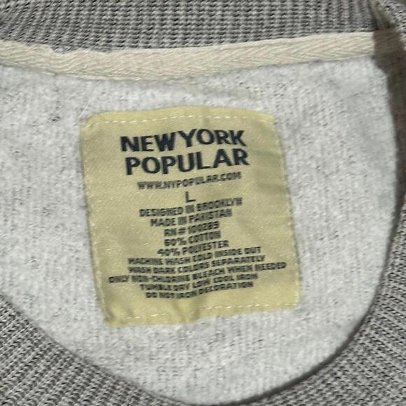 New York Popular Chicago Sweater Crewneck Men Large L Gray Pullover - Picture 3 of 6